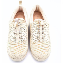 Deportivo casual mujer flexible ultraligero planta acolchada sin cordones ajuste en el empeine color beige MYSOFT