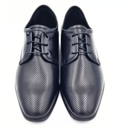 zapatos para hombre de vestir en piel troquelada  ajuste cordones  suela fina de goma planta confortable