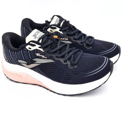 Deportivo running  mujer en negro combinado rosa.Joma