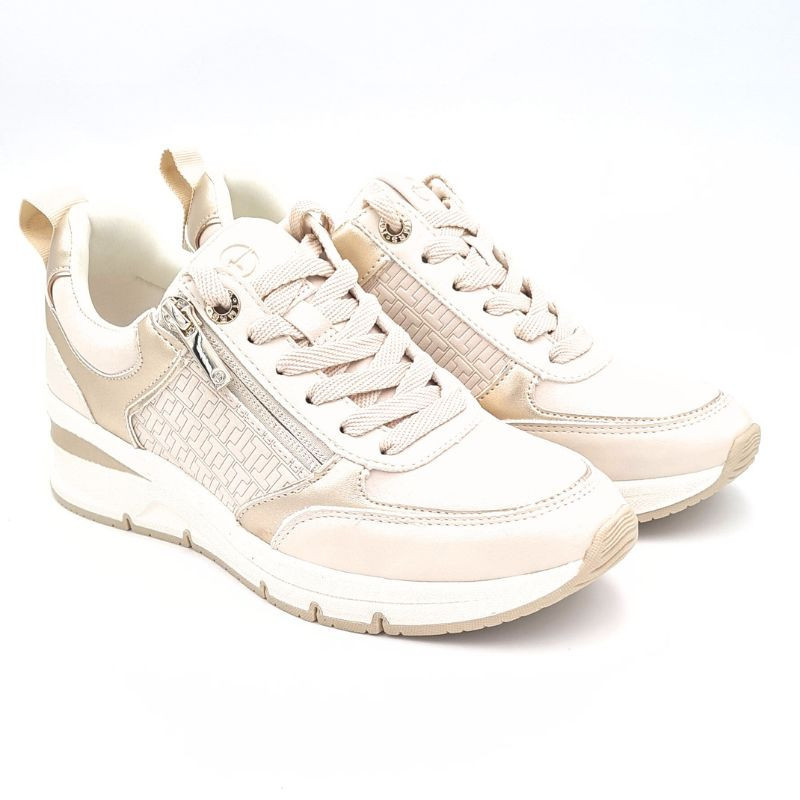 Sneaker beige de Tamaris.Ivory Comb