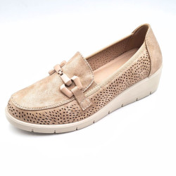 Mocasín señora. Media cuña. Plantilla extraíble confort. Mysoft